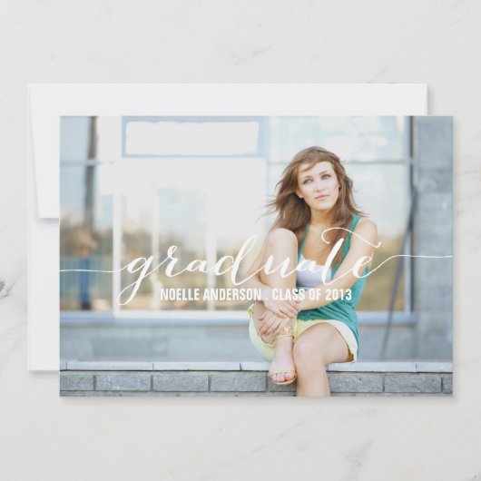 CALLIGRAFIE-OVERLAY | AFSTUDEREN INVITATIE KAART (Voorkant)