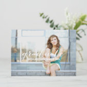 CALLIGRAFIE-OVERLAY | AFSTUDEREN INVITATIE KAART (Staand voorkant)