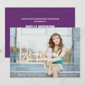 CALLIGRAFIE-OVERLAY | AFSTUDEREN INVITATIE KAART (Voorkant / Achterkant)