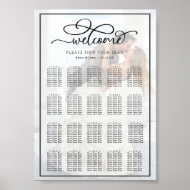 Calligrafie Overlay Photo Wedding Seding Chart Poster