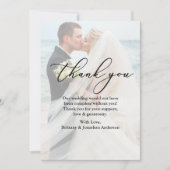 Calligrafie Overlay Weddenfoto Hartelijk dank Bedankkaart (Voorkant)