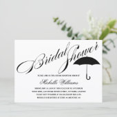 Calligrafie Paraplu Bruidsuitnodiging Kaart (Staand voorkant)