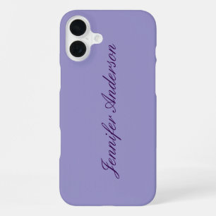 Calligrafie Pastel Bleek Paars Persoonlijk iPhone 16 Plus Hoesje