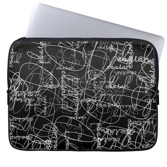 Calligrafie Patroonhandtekeningen Laptop Sleeve (Voorkant)