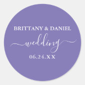 Calligrafie Periwinkle Wedding Envelope zegels (Voorkant)