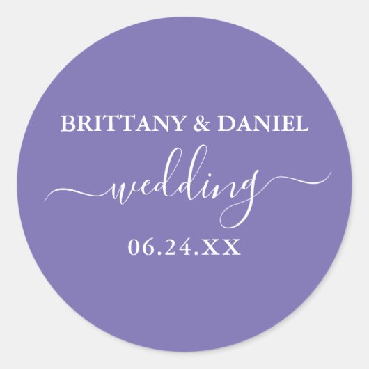 Calligrafie Periwinkle Wedding Envelope zegels (Voorkant)