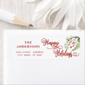 Calligrafie Prettige feestdagen botanische holte Etiket (Insitu)