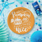 Calligrafie Pumpkin Spice en Alles-Nice hout Papieren Bordje (Feest)