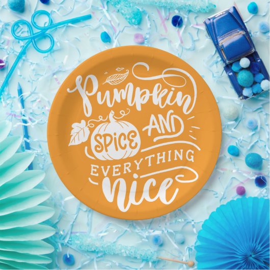 Calligrafie Pumpkin Spice en Alles-Nice hout Papieren Bordje (Feest)