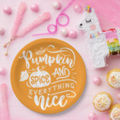 Calligrafie Pumpkin Spice en Alles-Nice hout Papieren Bordje (Feest)