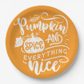 Calligrafie Pumpkin Spice en Alles-Nice hout Papieren Bordje (Voorkant)