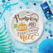 Calligrafie Pumpkin Spice en Alles-Nice hout Papieren Bordje (Feest)