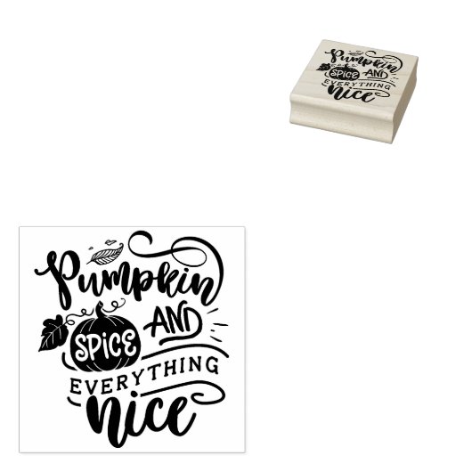 Calligrafie Pumpkin Spice en alles Nice Rubberstempel (Gestempeld)