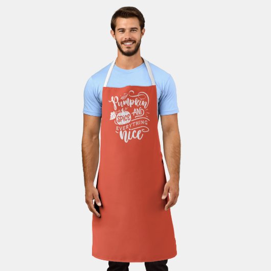 Calligrafie Pumpkin Spice en alles Nice Schort (Gedragen)