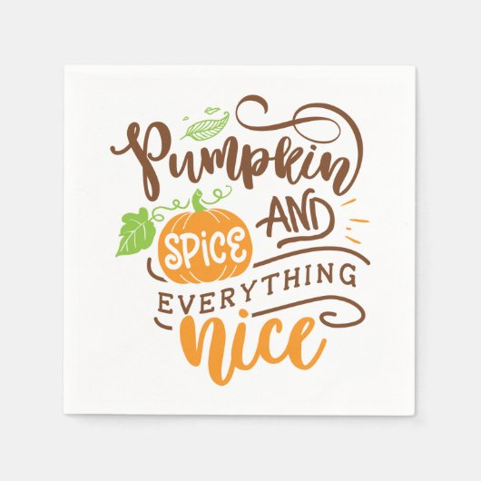 Calligrafie Pumpkin Spice en alles Nice Servet (Voorkant)