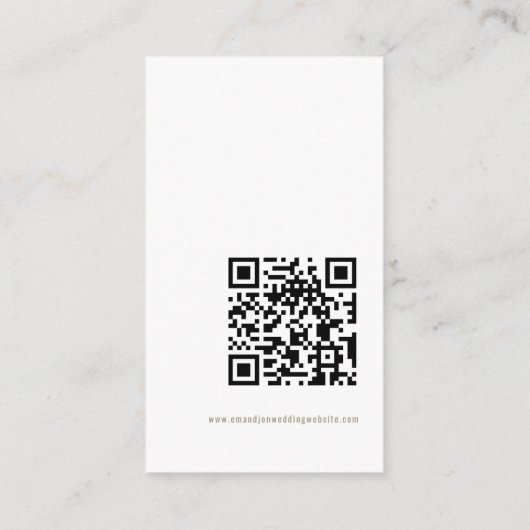 Calligrafie QR Code Champagne Gold Wedding RSVP Informatiekaartje (Achterkant)