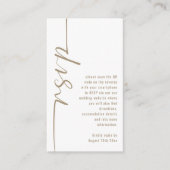 Calligrafie QR Code Champagne Gold Wedding RSVP Informatiekaartje (Voorkant)