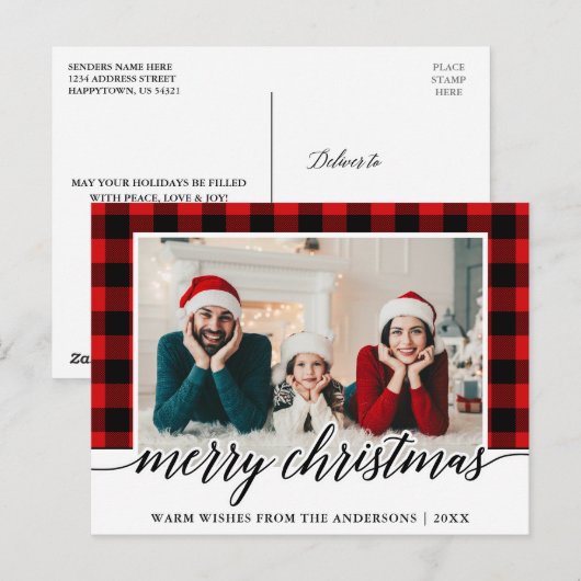 Calligrafie Red Plays Briefkaart (Voorkant / Achterkant)