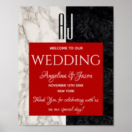 Calligrafie Red Welcome Wedding Poster