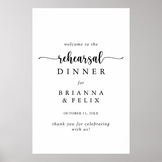 Calligrafie repetitie binnenwelkomstteken poster (Voorkant)