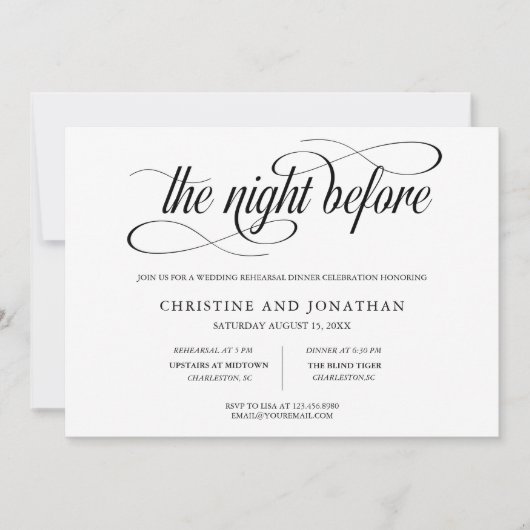 Calligrafie repetitief diner kaart (Voorkant)