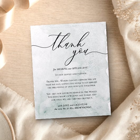 Calligrafie Retro Papier budget Bedankt Flyer