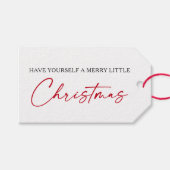 Calligrafie Rood Ink Pen Minimale Kerstmis Cadeaulabel (Voorkant (Horizontaal))