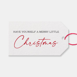 Calligrafie Rood Ink Pen Minimale Kerstmis Cadeaulabel