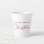 Calligrafie Rood Ink Pen Minimale Kerstmis Latte Mok (Voorkant)
