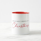 Calligrafie Rood Ink Pen Minimale Kerstmis Mok (Midden)