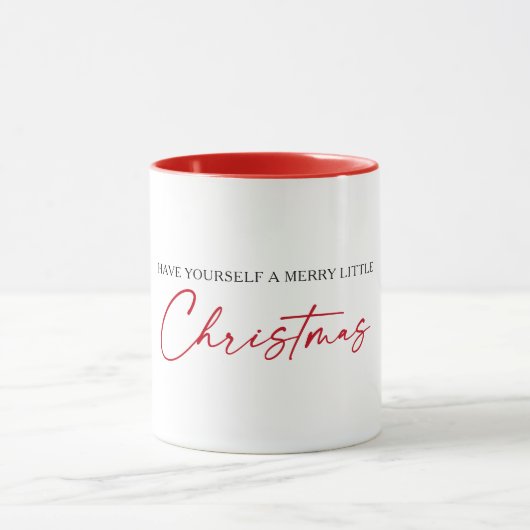 Calligrafie Rood Ink Pen Minimale Kerstmis Mok (Midden)