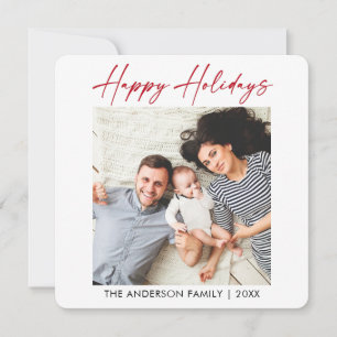 Calligrafie Roodinkt Foto minimalistisch Feestdagenkaart