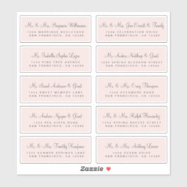 Calligrafie Roze bruiloft Adresetiketten Sticker
