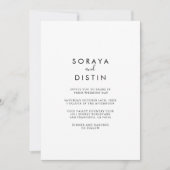 Calligrafie Rug & Front Formal Wedding Kaart (Voorkant)