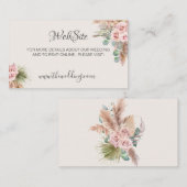Calligrafie Rustic Boho Floral Wedding Website Bus Informatiekaartje (Voorkant / Achterkant)
