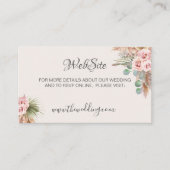 Calligrafie Rustic Boho Floral Wedding Website Bus Informatiekaartje (Voorkant)