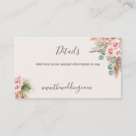 Calligrafie Rustic Boho Floral Wedding Website Bus Visitekaartje