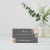 Calligrafie Rustic Boho Floral Wedding Website Bus Visitekaartje (Staand voorkant)