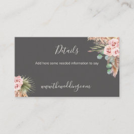 Calligrafie Rustic Boho Floral Wedding Website Bus Visitekaartje