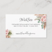 Calligrafie Rustic Boho Floral Wedding Website Visitekaartje (Voorkant)