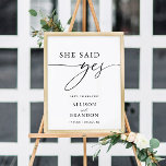 Calligrafie Rustic Ze zei ja Verloving Digital Poster<br><div class="desc">Calligrafie Rustisch zei ze ja Verloving Sign | Digitaal | Downloaden | Afdrukbare Verloving-herpelingsdecoraties</div>