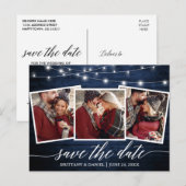 Calligrafie Rustige blauwe houten lichten sparen d Briefkaart (Voorkant / Achterkant)