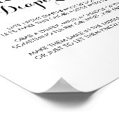 Calligrafie 's Nachts-diapers Baby shower Poster (Hoek)