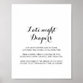 Calligrafie 's Nachts-diapers Baby shower Poster (Voorkant)