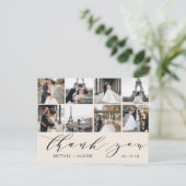 Calligrafie Script 8 Foto bedankt voor White Briefkaart (Staand voorkant)