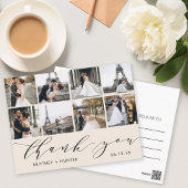 Calligrafie Script 8 Foto bedankt voor White Briefkaart