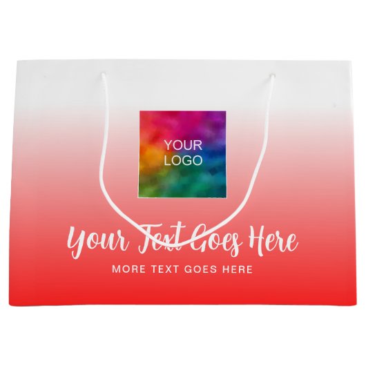 Calligrafie Script Aangepaste Logo Hier Rode Sjabl Groot Cadeauzakje (Voorkant)