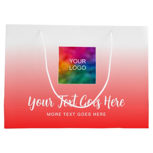 Calligrafie Script Aangepaste Logo Hier Rode Sjabl Groot Cadeauzakje (Achterkant)