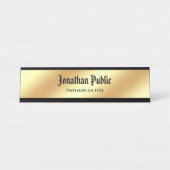 Calligrafie Script American Text Elegant Gold Bureau Naambordje (Voorkant)