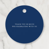 Calligrafie Script Blue Wedding Bedankt Bedankjes Labels (Achterkant)